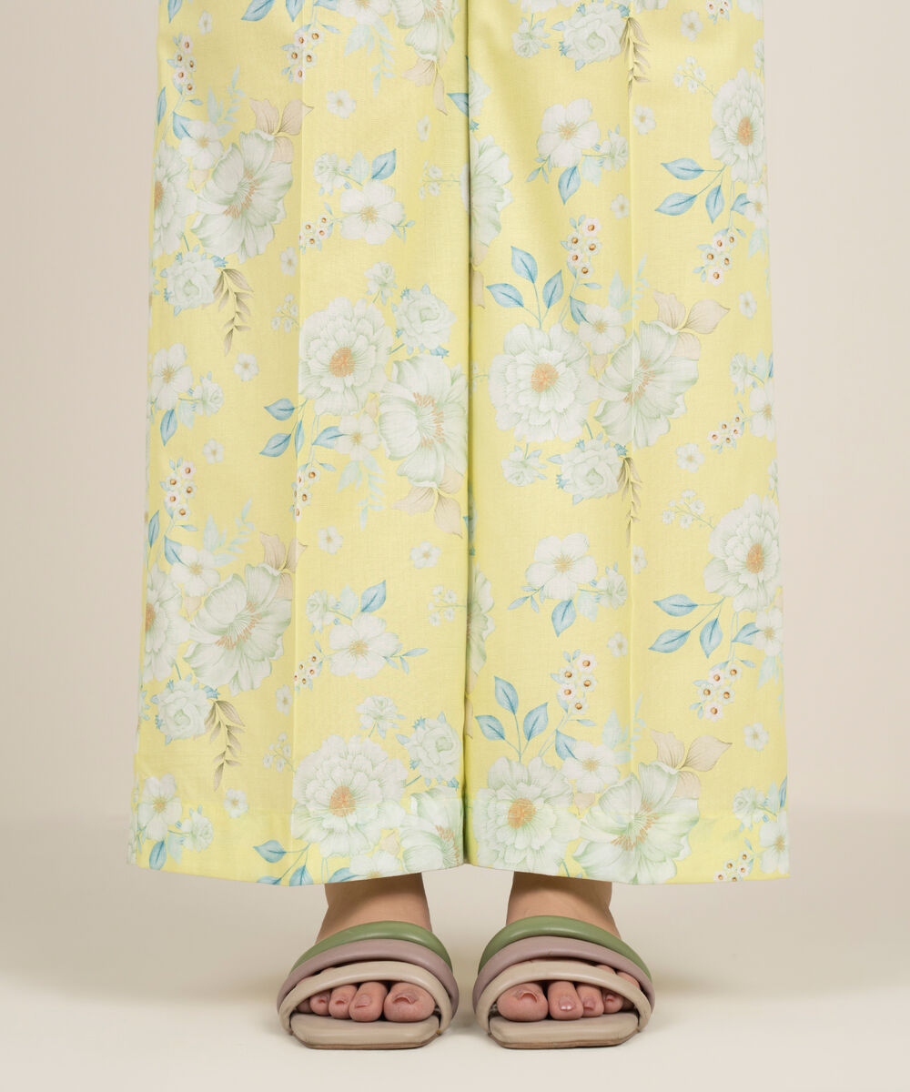 Women's RTW Cambric Printed Green Culottes