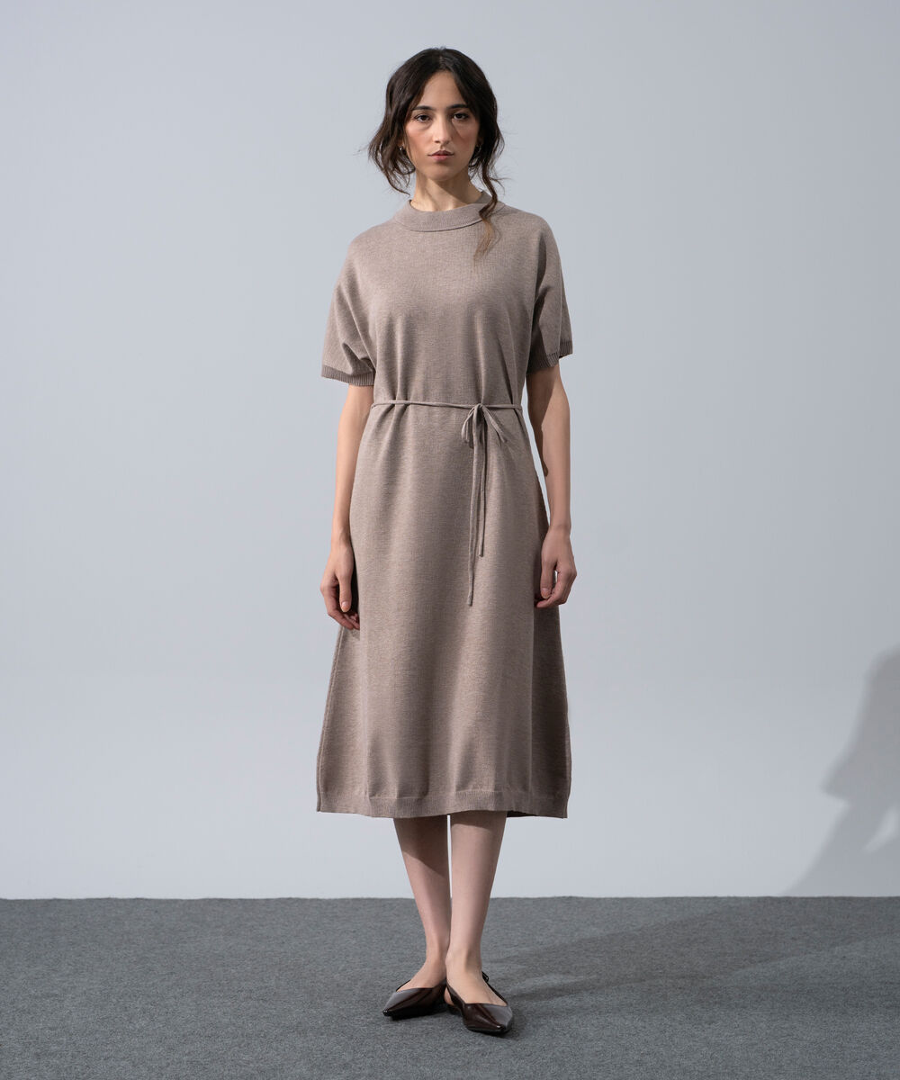 Women's Western Wear Taupe Short Sleeve Knit Dress