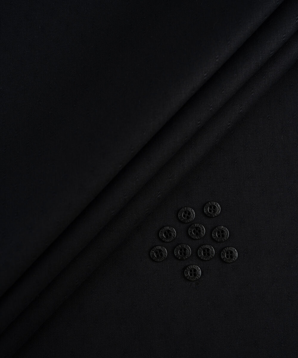 Men's Unstitched Black Two Piece Premium Wash & Wear Dobby Suit