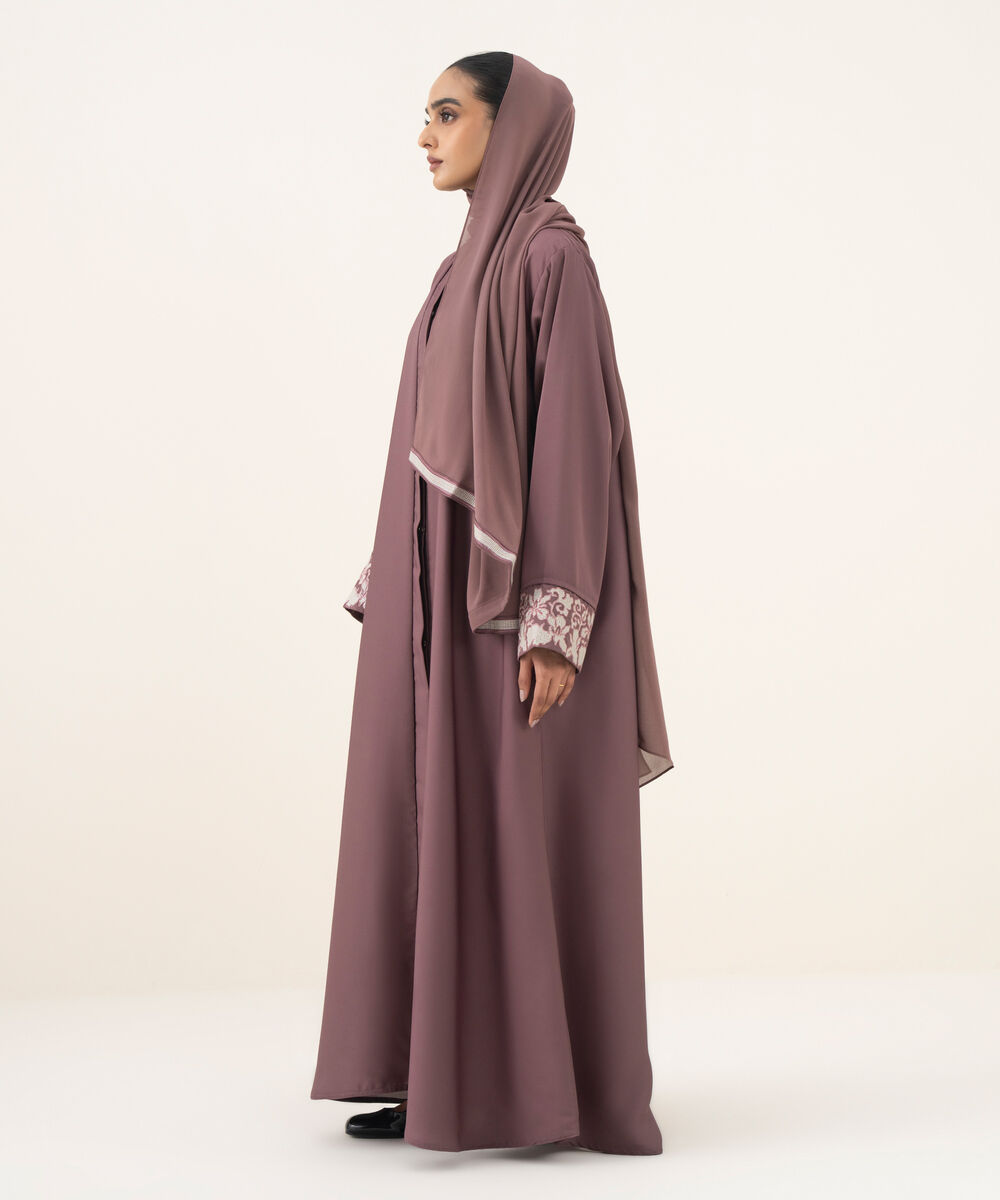 Women's dusty mauve button through Abaya set