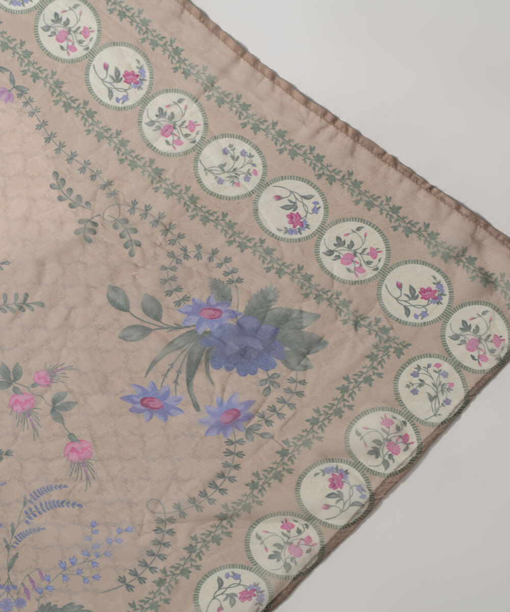 Women's RTW Blended chiffon Printed Pale Pink Dupatta