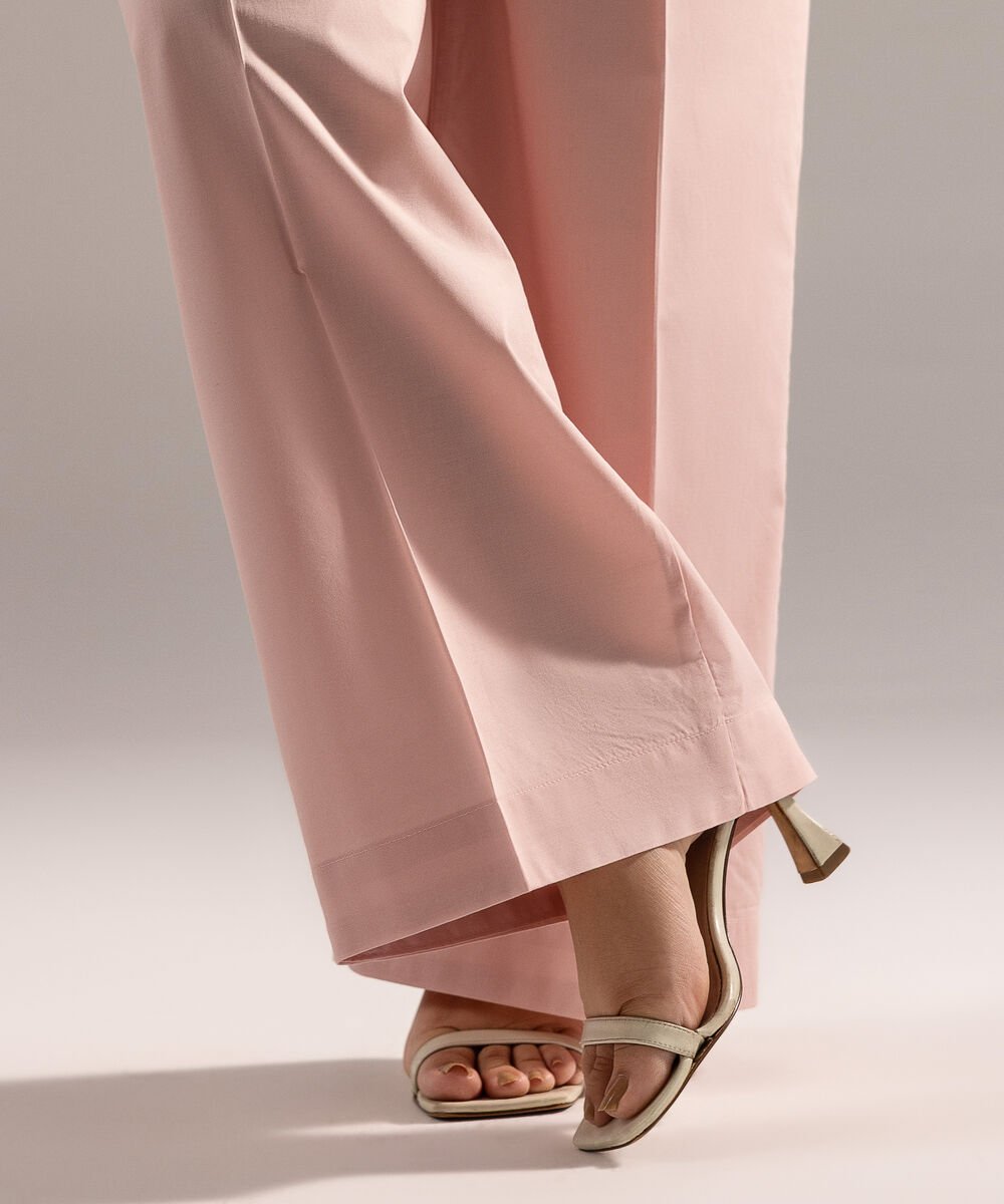 Women's RTW Cambric Solid Pink Culottes