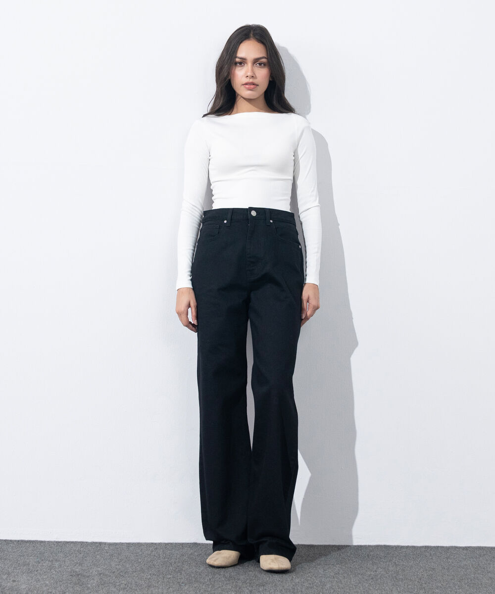 Women's Western Wear Black Straight Fit Jeans