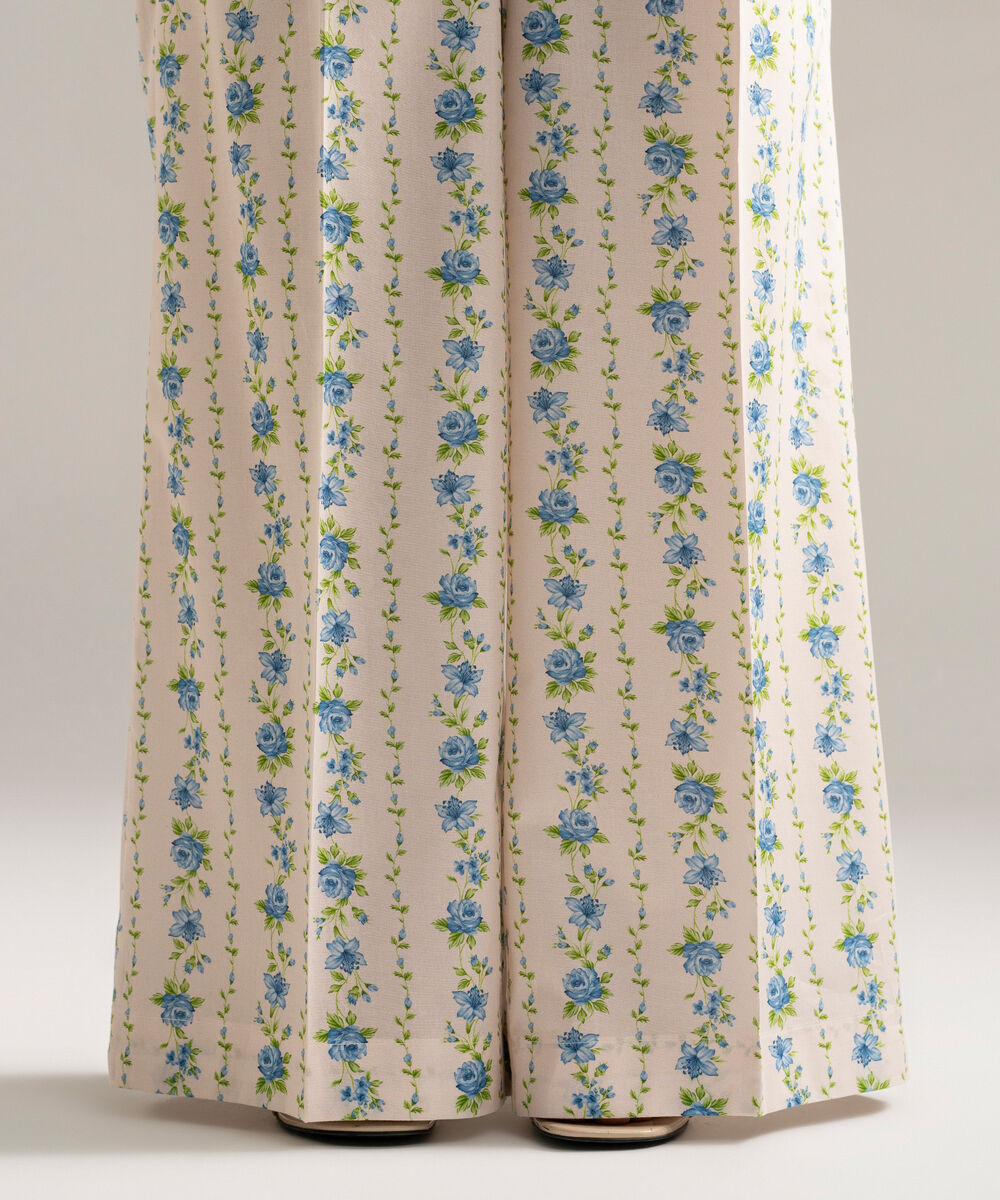 Women's RTW Cambric Printed White Culottes