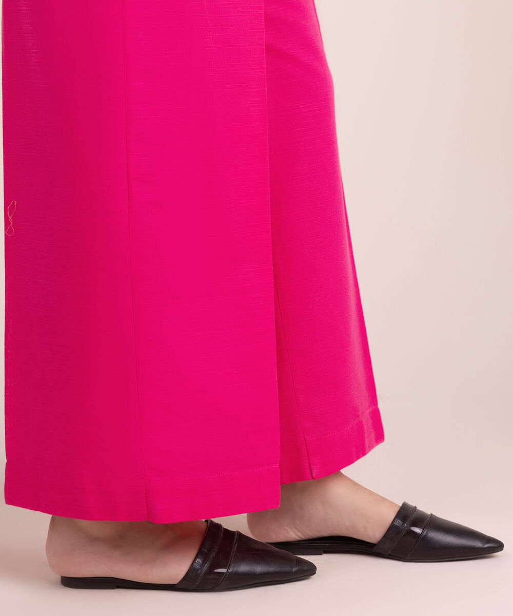 Women's RTW Khaddar Solid Pink Culottes