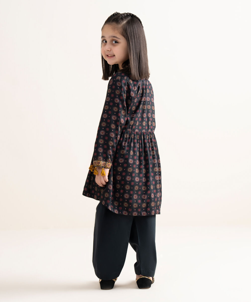 Girls Two Piece Printed Arabic Lawn Suit