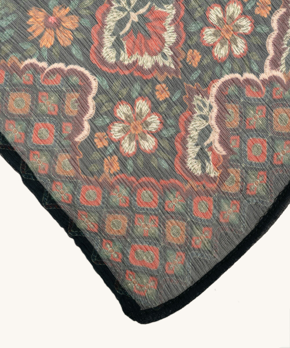 Printed Blended Chiffon Black Dupatta