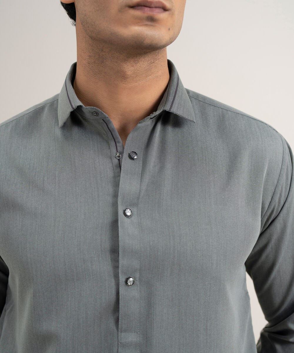 Men's Stitched Luxury Wash and Wear Grey Suit