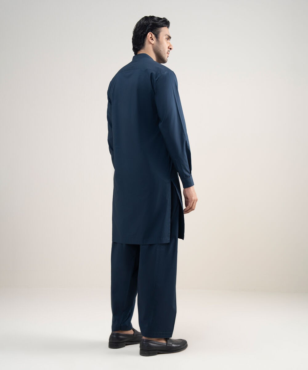 Men's Stitched Luxury Cotton Indigo Suit