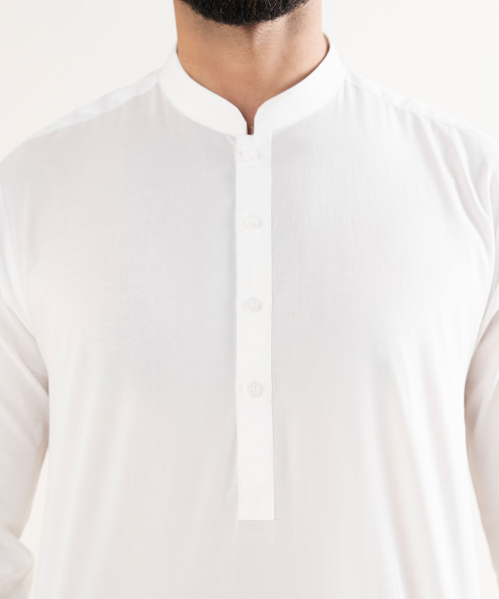 Men's 100% Cotton Plain White  Kurta Shalwar