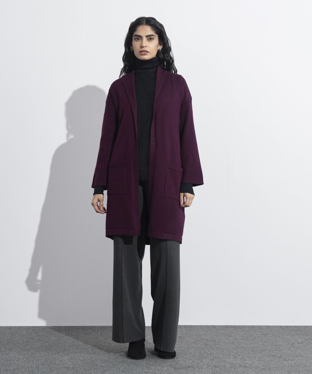 Women's Western Wear Merlot Long Knit Cardigan