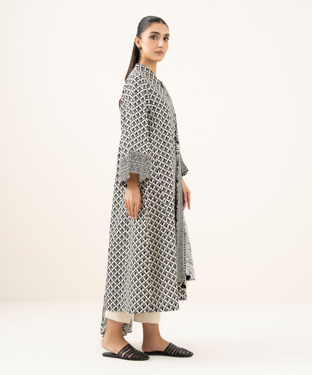 Women's Unstitched Light Khaddar Printed Multi Three Piece Suit