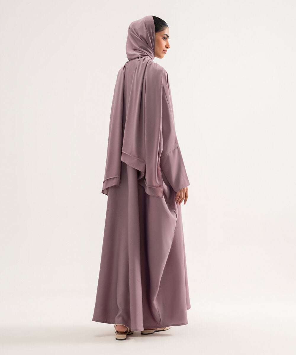 Women's Polyester Lilac Kaftan Abaya Set