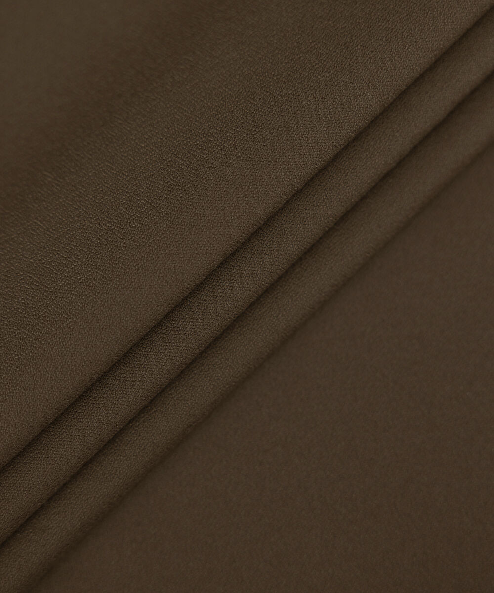 Men Unstitched Wash & Wear Brown Full Suit Fabric