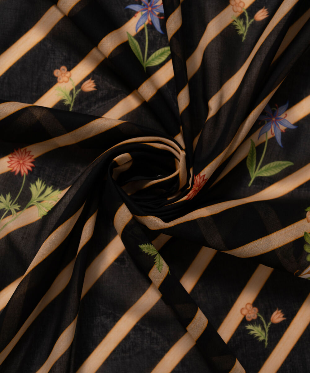 Lawn Printed Black Dupatta