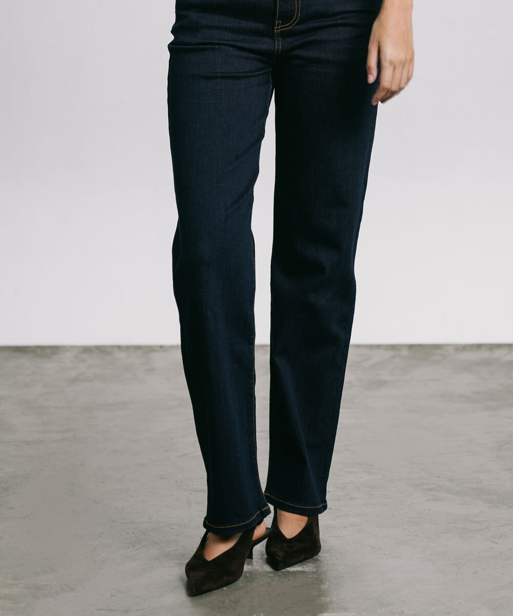 Women's Western Wear Blue High Rise Straight Jeans