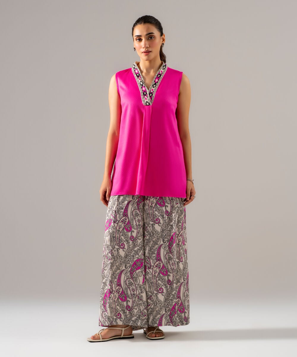 Women's RTW Bedford Solid Pink Straight Shirt