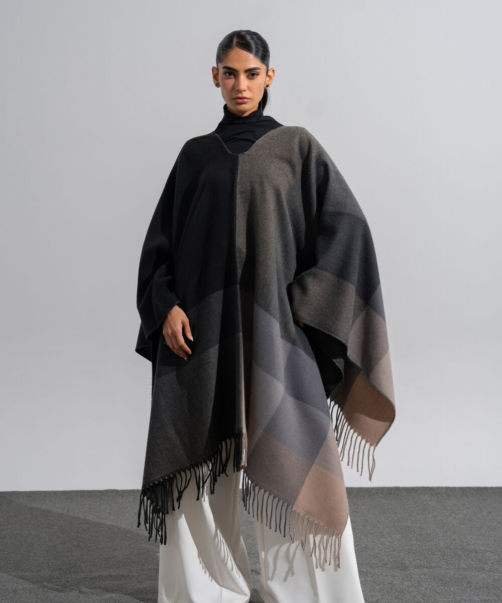 Women's Western Wear Polyester Striped Cape Shawl