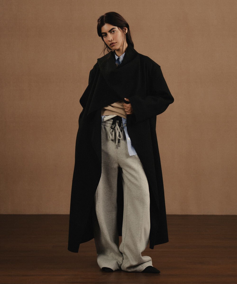 Long Coat With Scarf Women's Western Wear Black Long Coat With Scarf