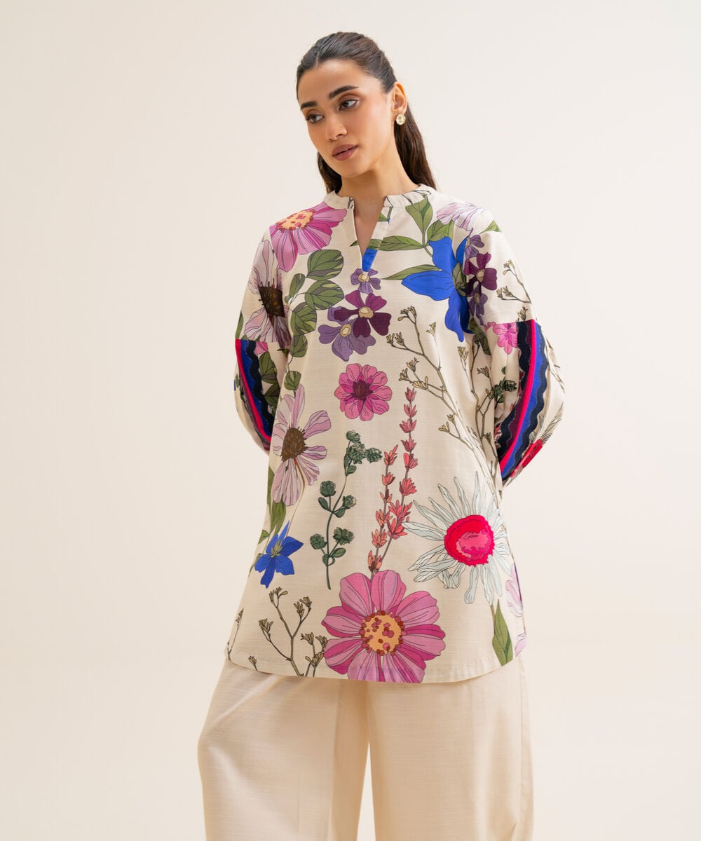Women's Unstitched Light Khaddar Printed 2 Piece Suit