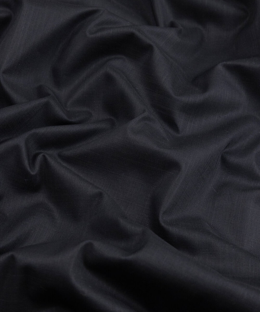 Men's Unstitched Two-Piece Black  Premium Slub Cotton Suit