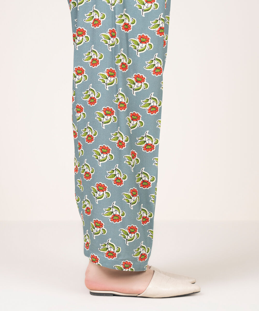 Women's RTW Dobby Printed Grey Shalwar