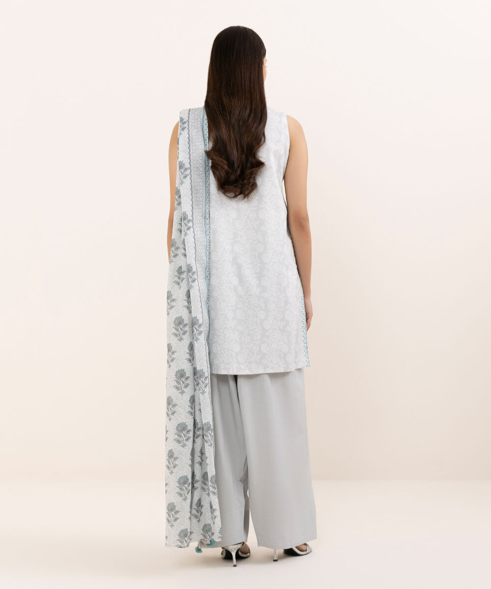 Women's Unstitched Lawn Printed Multi Three Piece Suit