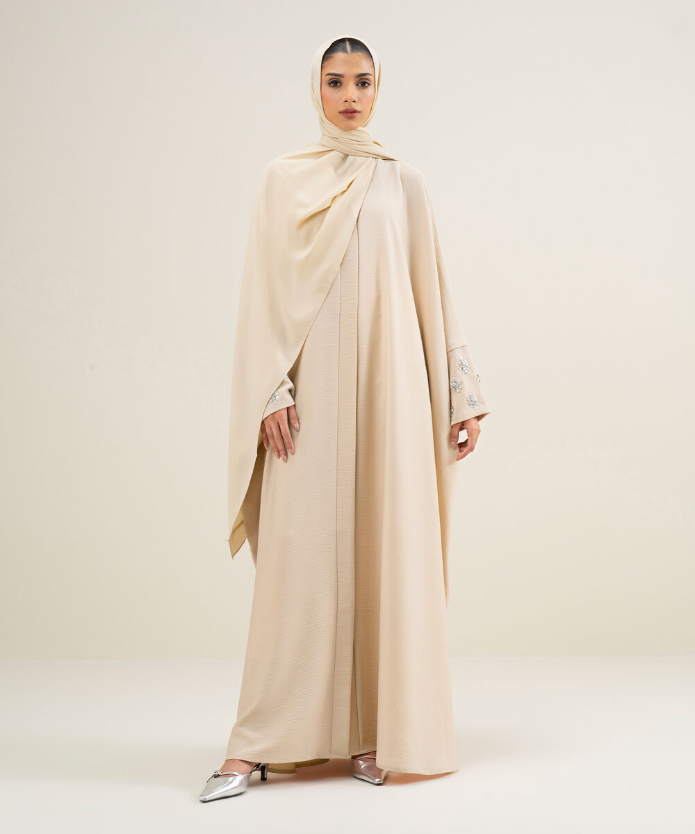 Women's Peachy Pink Cape Abbaya Set
