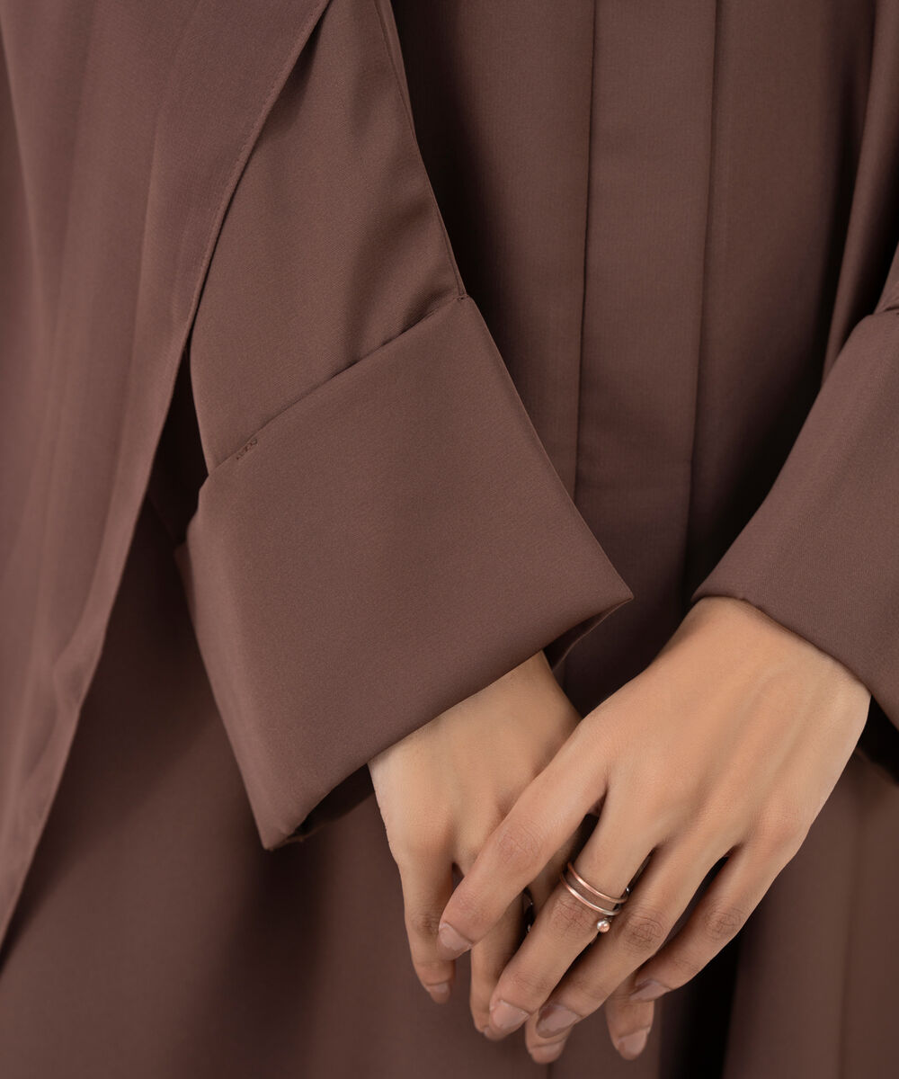 Women's Mauve Polyester Abaya