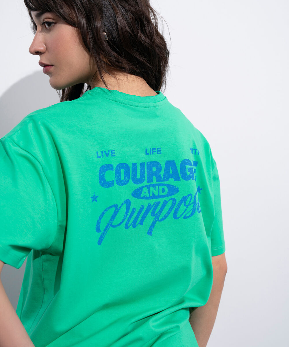 Women's Western Green Relaxed Fit Graphic T-Shirt