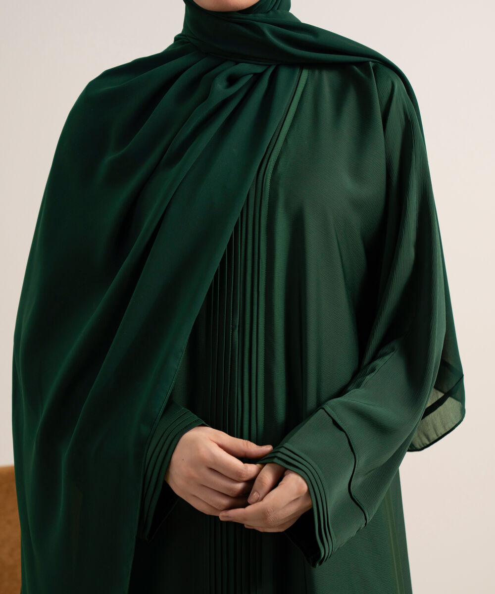 Women's Olive Green Abaya Set