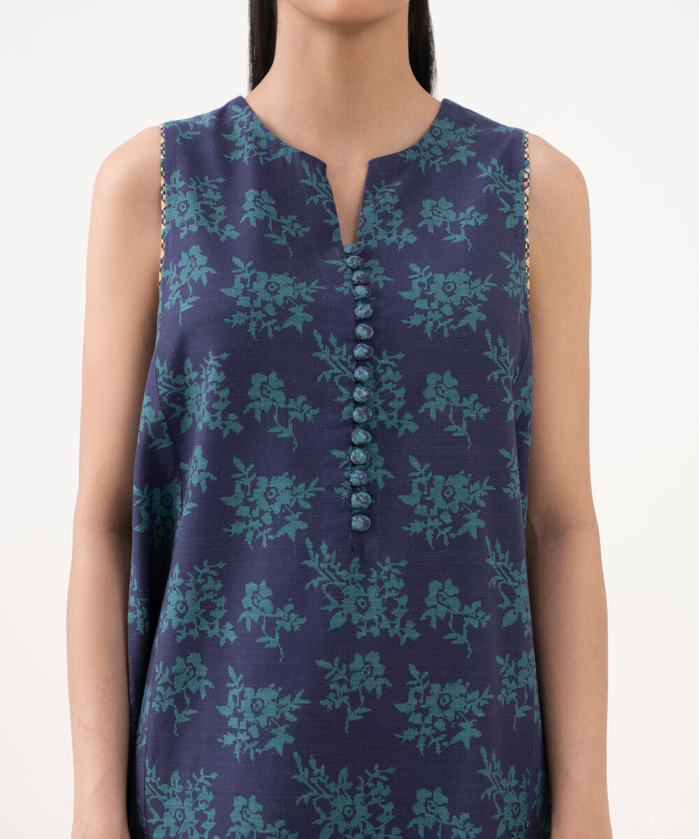 Women's Unstitched Light Khaddar Printed Purple 3 Piece Suit