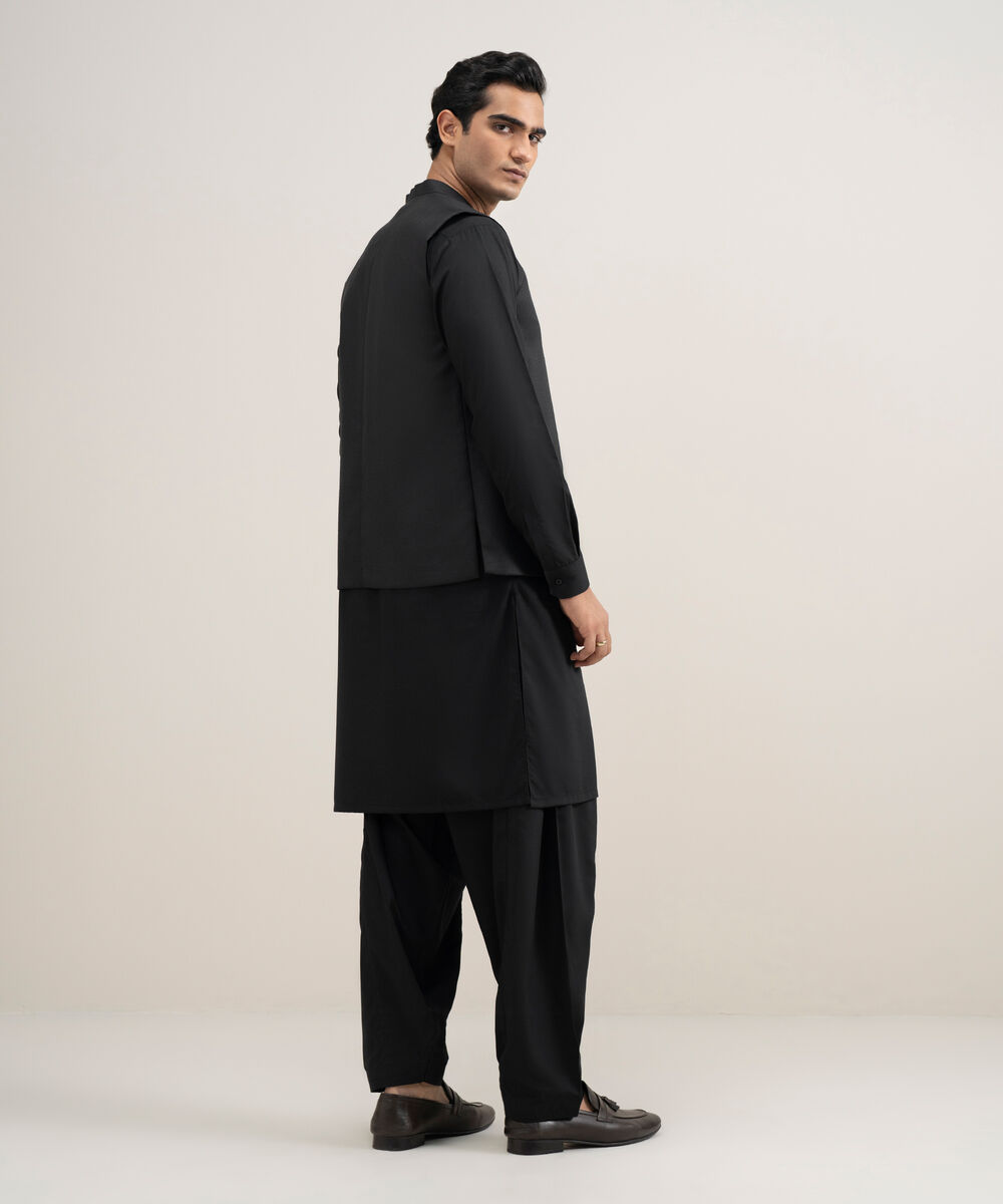 Men's Stitched Tropical Suiting Brown Waistcoat