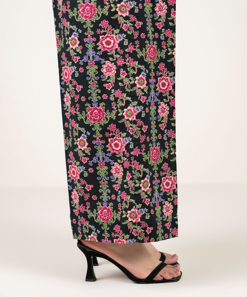 Women's RTW Cambric Printed Black Culottes
