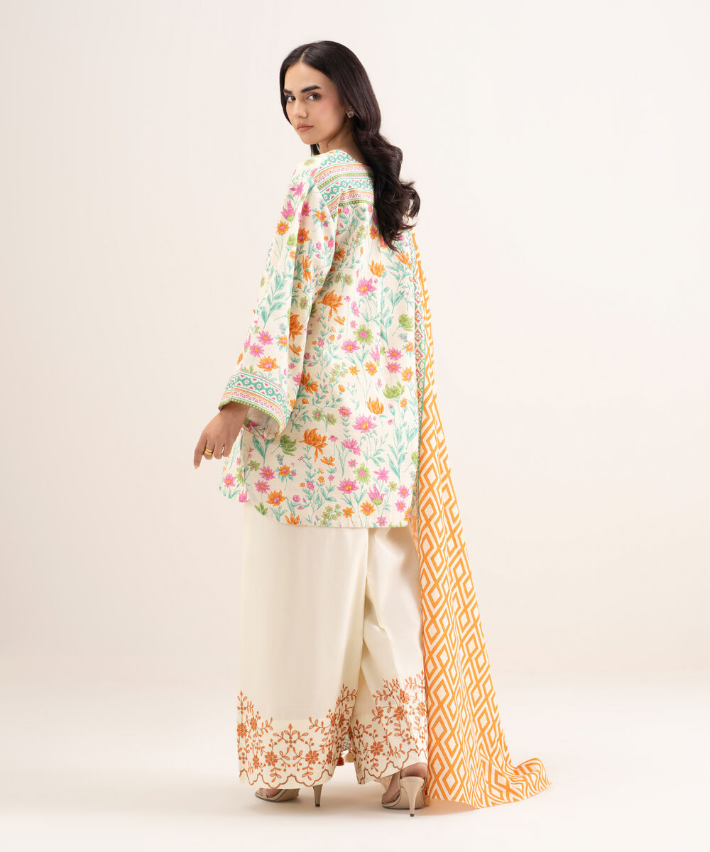 Women's Unstitched Lawn Multi Embroidered 3 Piece Suit