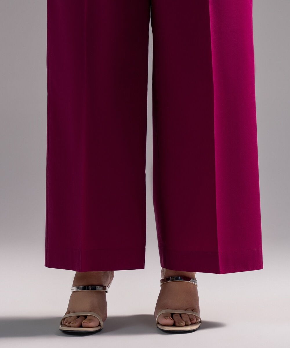 Women's RTW Cambric Solid Plum Culottes