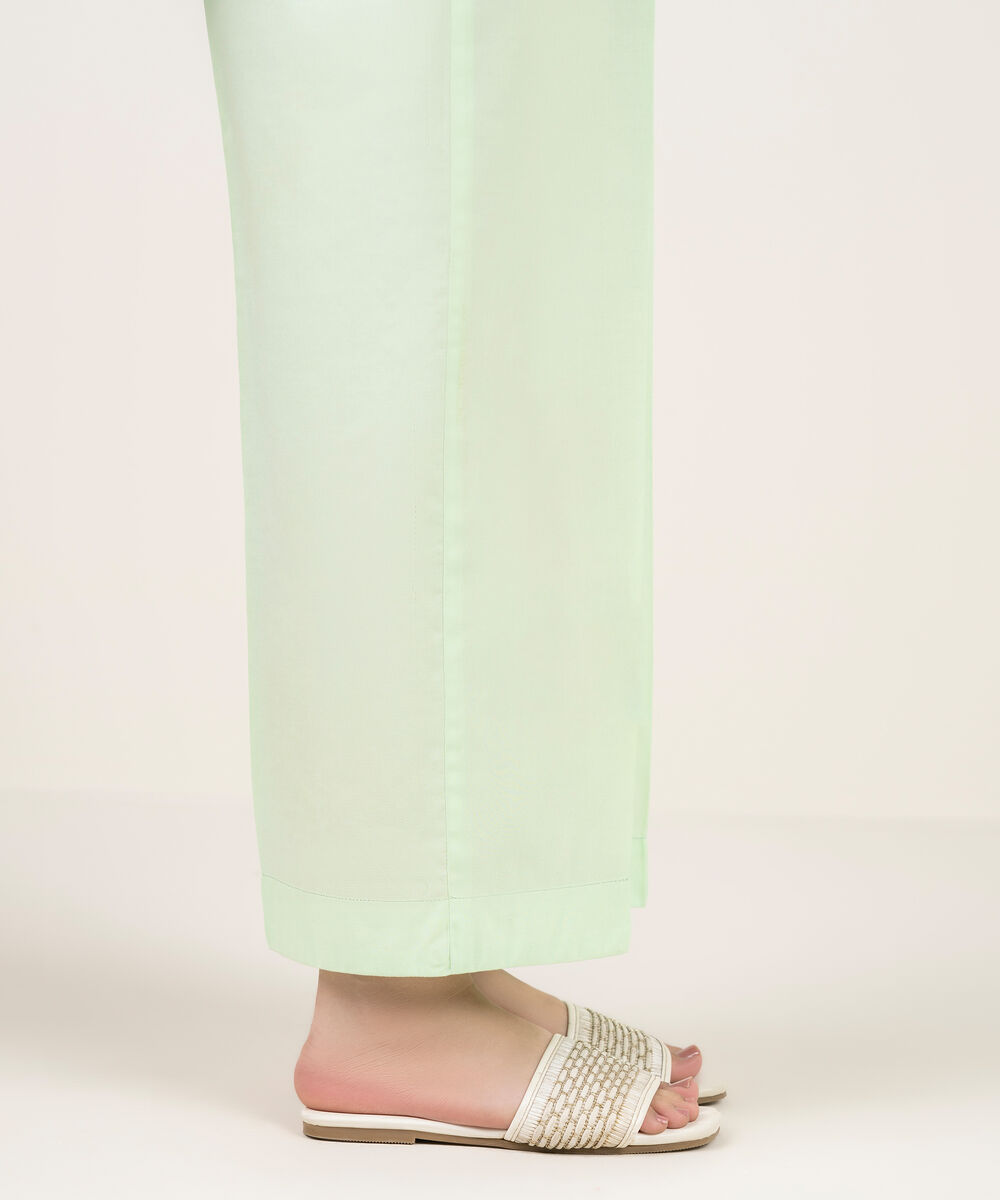 Women's RTW Cotton Viscose Solid Green Culottes