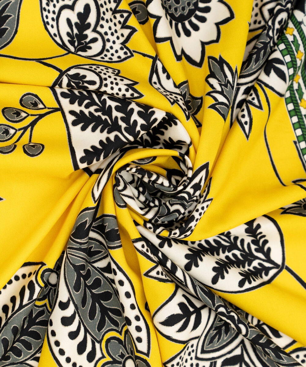 Printed Linen Yellow Dupatta