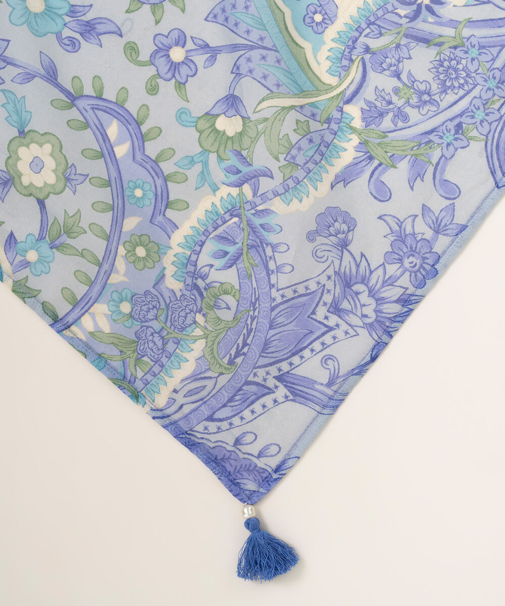 Lawn Printed Blue Dupatta