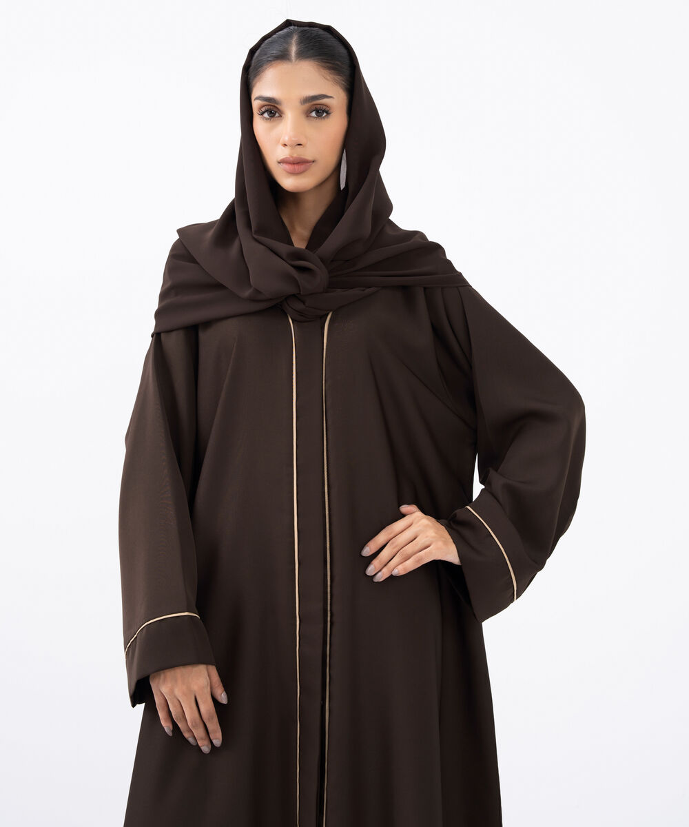 Women's Brown Polyester Abaya