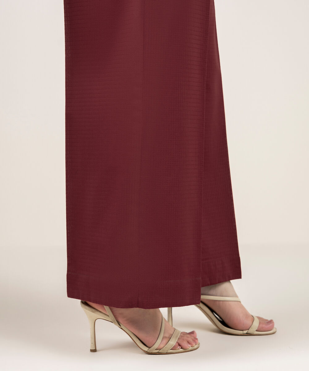 Women's RTW Dobby Solid Red Culottes