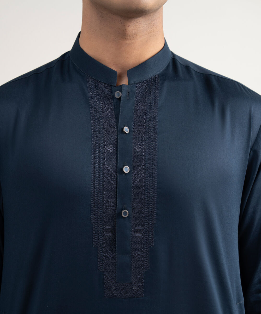 Men's Stitched Premium Cotton Indigo Suit