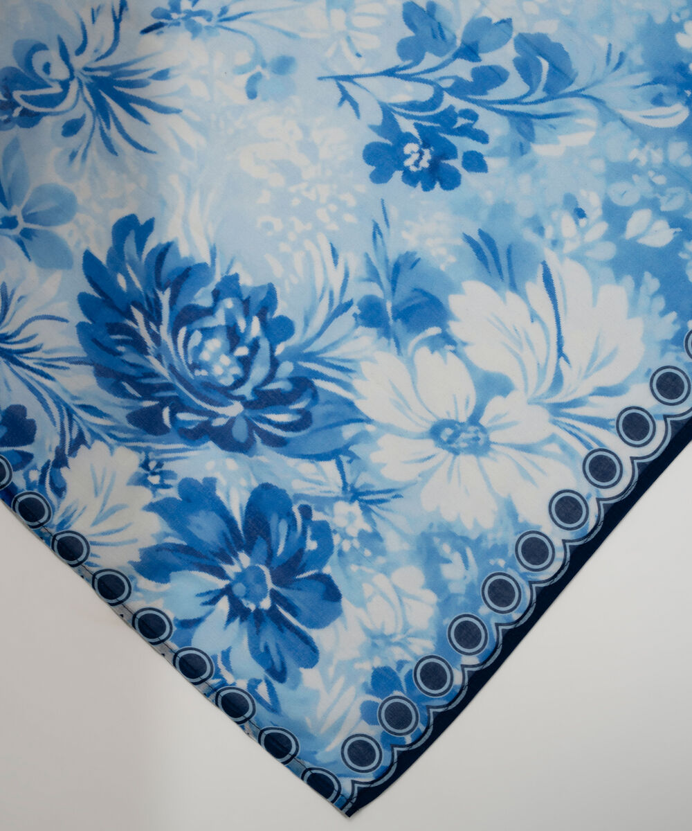 Fine Voile Printed Blue Dupatta
