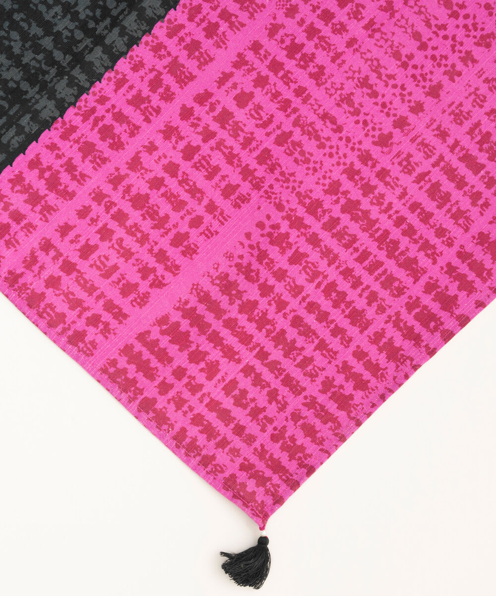 Printed Khaddar Black Dupatta