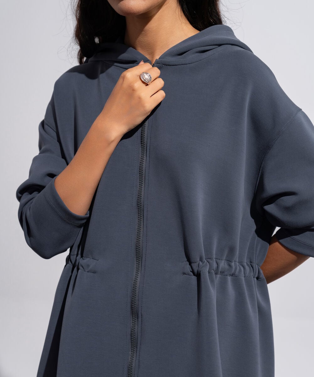 Women's Western Wear Grey Soft-Lux Zip Through Hoodie