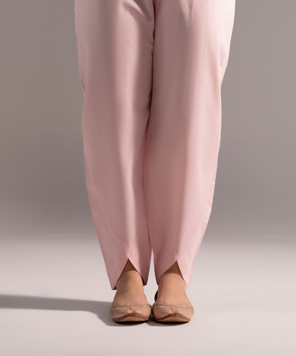 Women's RTW Cambric Solid Pink Tulip Shalwar