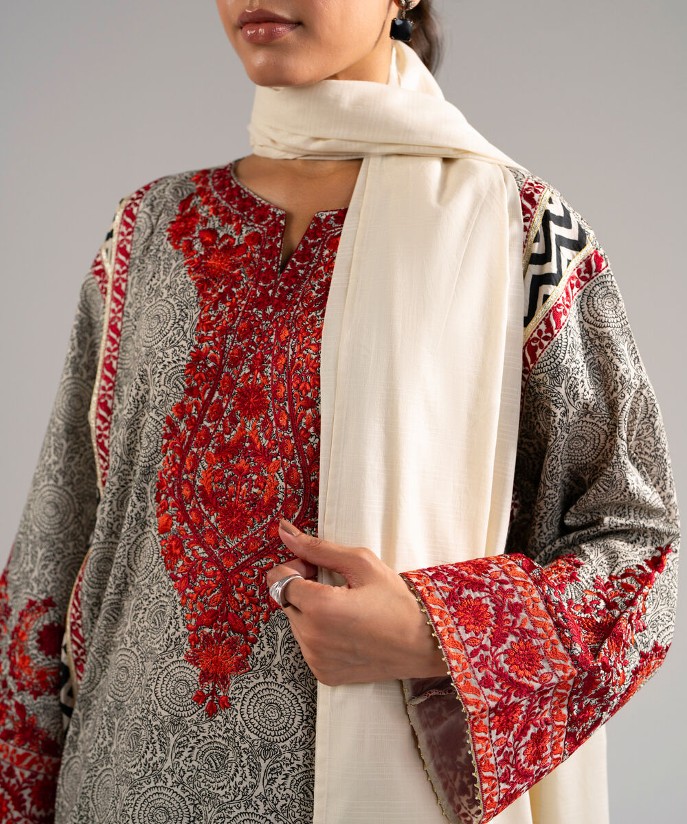 Women's RTW Lawn Embroidered Multi 3 Piece Suit