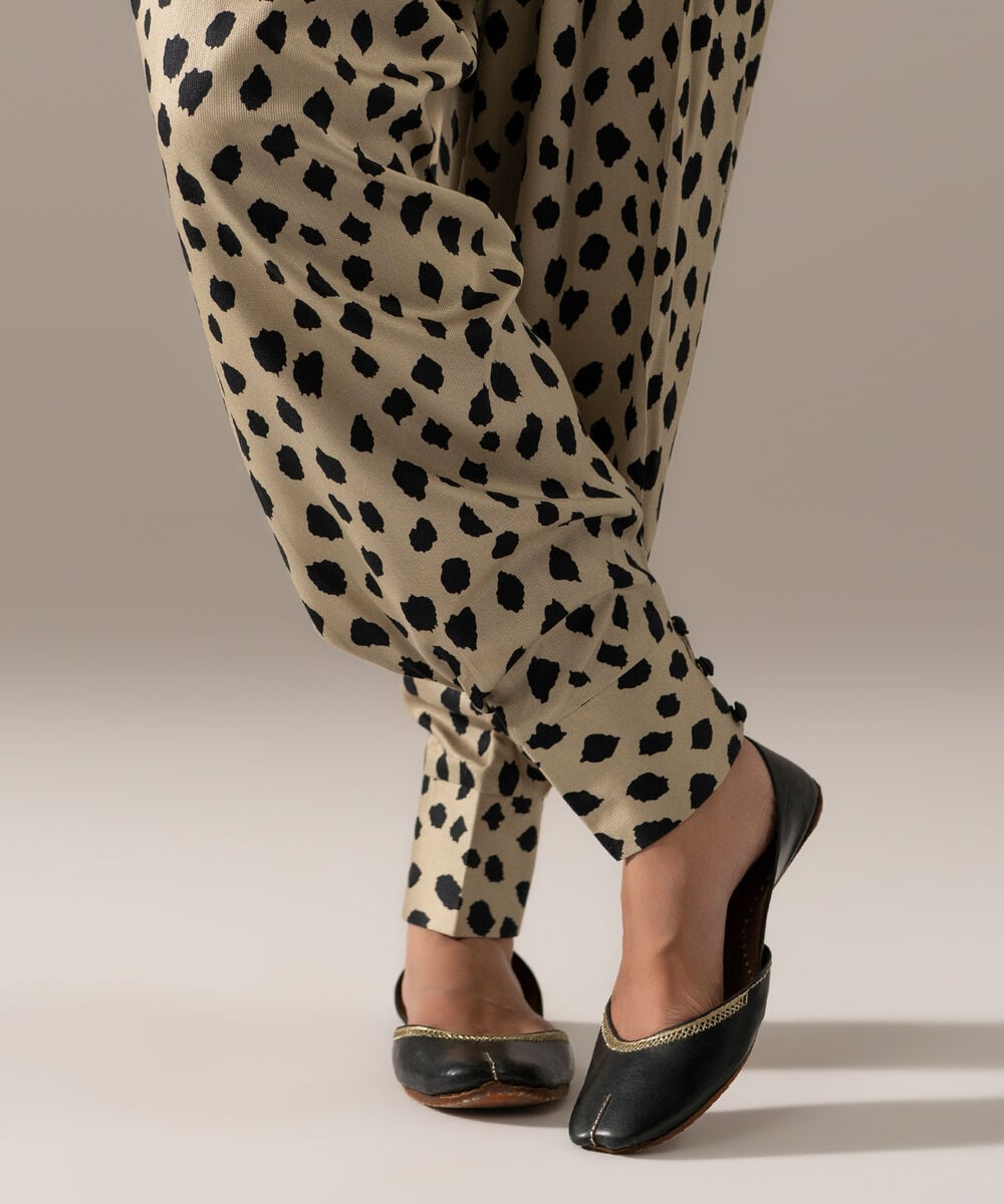 Women's RTW Bedford Printed Muted Green Balloon Pants