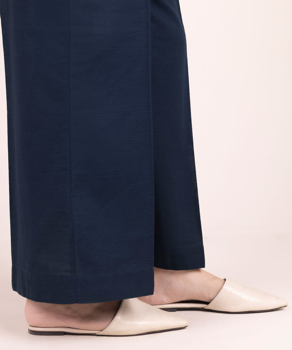 Women's RTW Khaddar Solid Blue Culottes