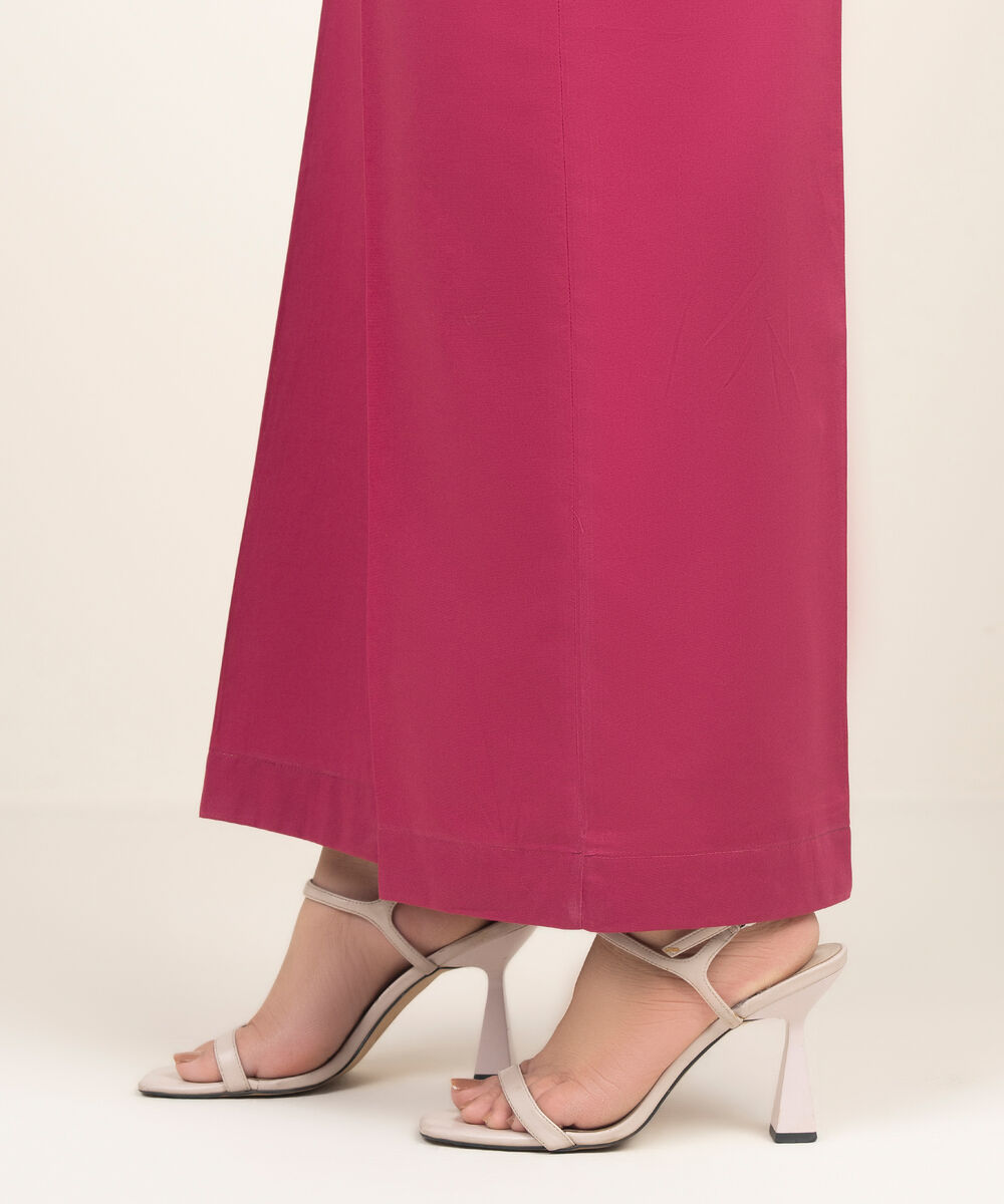 Women's RTW Cambric Solid Pink Culottes